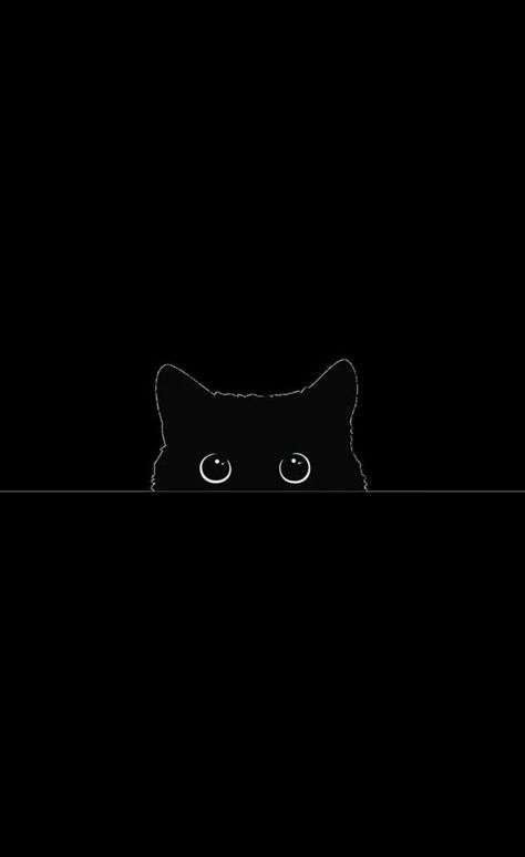 Cat Drawing On Black Paper, Images Pop Art, Cat Phone Wallpaper, Tela Iphone, Black Cat Aesthetic, Iphone Wallpaper Cat, Black And White Art Drawing, Cute Black Wallpaper, Witchy Wallpaper