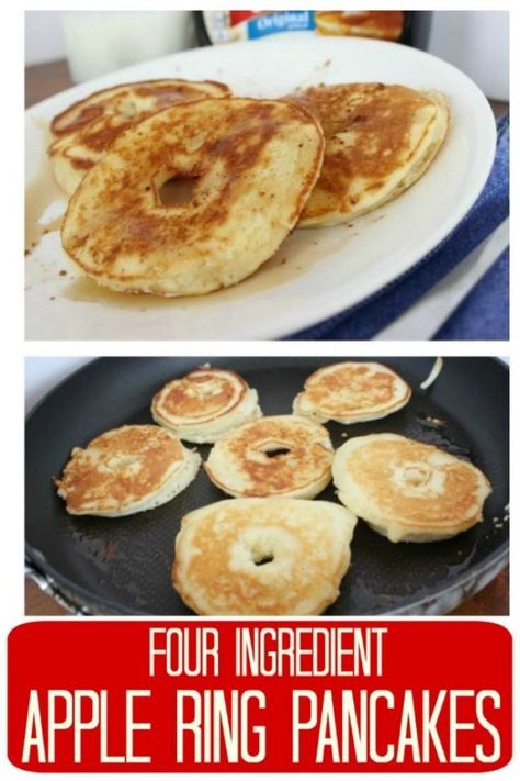 Apple Spice Muffins, Appetizer Sandwiches, 4 Ingredient Recipes, Apple Rings, Cinnamon Pancakes, Chocolate Banana Muffins, After School Snack, Apple Pancakes, Brunch Food