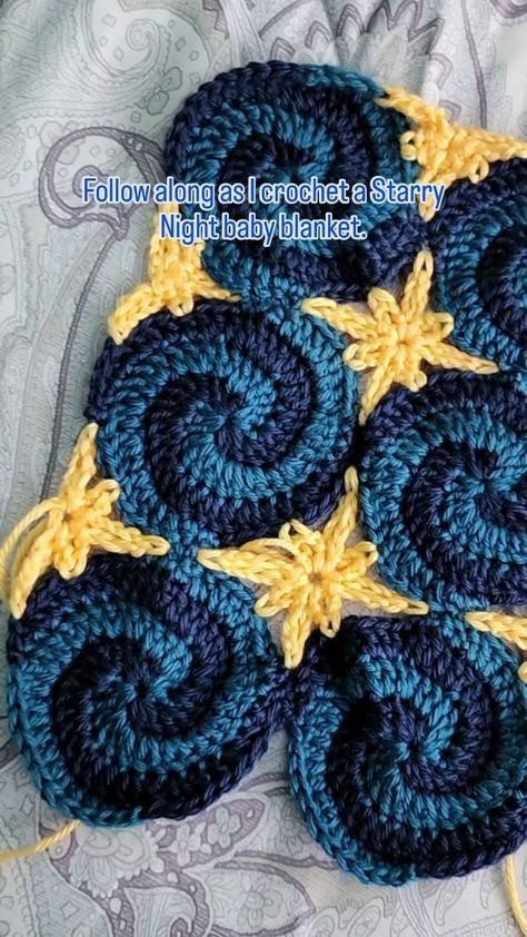 Jacquelyn Little (@alilloopy) • Instagram photos and videos Lightning Crochet Pattern, Starry Night Blanket Crochet, Insane Crochet Projects, Crochet With Different Types Of Yarn, Moon Phases Granny Squares, Crochet And Sewing Projects, Crochet Blanket Ideas Aesthetic, Crochet Cloth Pattern, Starry Night Crochet Blanket