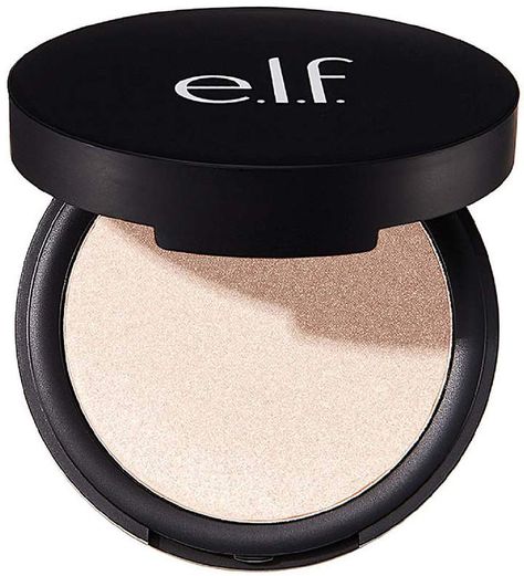 E.L.F. e.l.f. Shimmer Highlighting Powder, Pearl Glow:  This lightweight, versatile pressed shimmer highlighting powder helps amplify your natural radiance with a refined glow. Elf Highlighter, Drugstore Highlighter, Shimmer Highlighter, Oval Makeup Brush, Highlighter Powder, E.l.f. Cosmetics, Elf Cosmetics, Cruelty Free Cosmetics, Stage Makeup