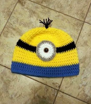 Minion Crochet Hat Pattern Free, Minion Beanie, Minion Crochet Patterns, Minion Crochet Hat, Beenie Hat, Minion Pattern, Minion Hat, Boys Hats, Minion Hats