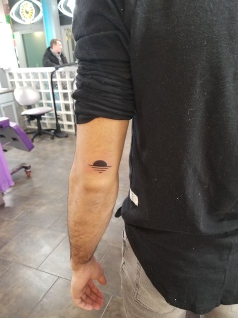 Small Tricep Tattoo, Tricep Tattoo Men Simple, Minimalist Tattoo Men Simple, Triceps Tattoo Men, Small Tattoos For Guys Forearm, Back Of Tricep Tattoo Men, Small Mens Tattoo Ideas, Tricep Tattoo Men, Minimalist Tattoo Men