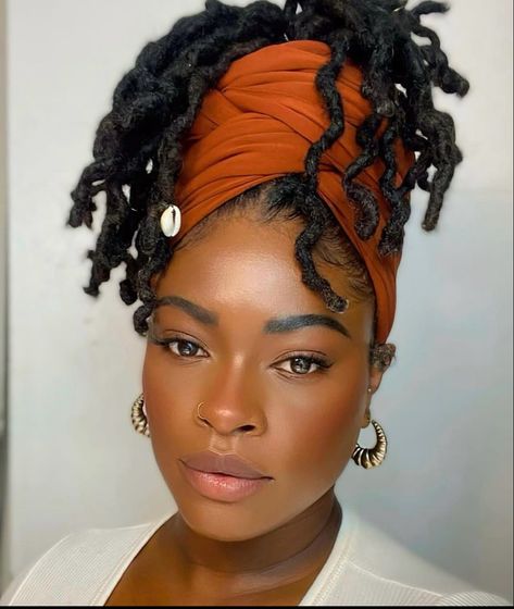 Sophisticated Loc Styles, Locs And Headbands, Reggae Aesthetic Outfit, Medium Locs Hairstyles, Medium Loc Styles Women, Headwrap Hairstyles, Locs Styles, Beautiful Locs, Beautiful Dreadlocks