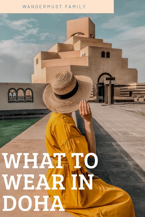 What to wear in Doha. What to Wear in Qatar. Doha Packing List. Qatar Packing List. #whattowearindoha #whattowearinqatar #dohapackinglist #qatarpackinglist #qatartravel #dohatravel #muslimcountrydresscode #qatardresscode Qatar Outfits, Qatar Clothing, Qatar Travel, Muslim Countries, Qatar Doha, Doha Qatar, What To Pack, Doha, Vacation Outfits