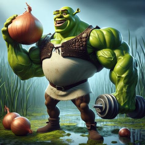 Cursed Shrek Pics, Shrek Pics, Weird Funny Pictures Shrek, Meme Shrek, Shrek Memes Love, Shrek Funny Memes, Shriek Memes Face, Shrek Funny, Muscle Hunks