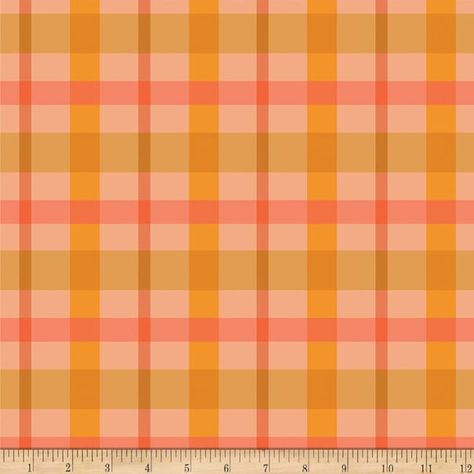 Paintbrush Studio Organic Flower Market A Beautiful Mess Plaid Apricot - Fabric.com Emma Chapman, Elsie Larson, Autumn Fabric, Circle Skirts, Austin Powers, A Beautiful Mess, Orange Plaid, Beautiful Mess, Plaid Fabric