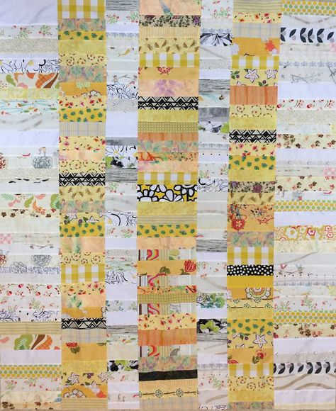 Block Quilt Ideas, Row Quilts, Pretty Quilts, Improv Quilts, Strip Quilt, Orange Quilt, Creation Station, Abstract Quilt, Yellow Quilts