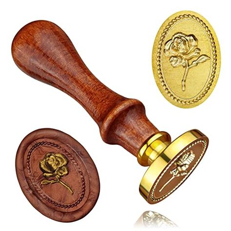 Amazon.com: Rose Wax Seal Stamp, 3D Embossed Wax Stamp, Vintage Sealing Stamp, Brass Head with Wooden Handle for Christmas Gifts, Wedding, Birthday, Invitation : Arts, Crafts & Sewing Rose Wax Seal, Gold Wax Seal, Christmas Birthday Invitations, Art Christmas Gifts, How To Write Calligraphy, Wooden Stamps, Wax Stamp, Wax Seal Stamp, Seal Stamp