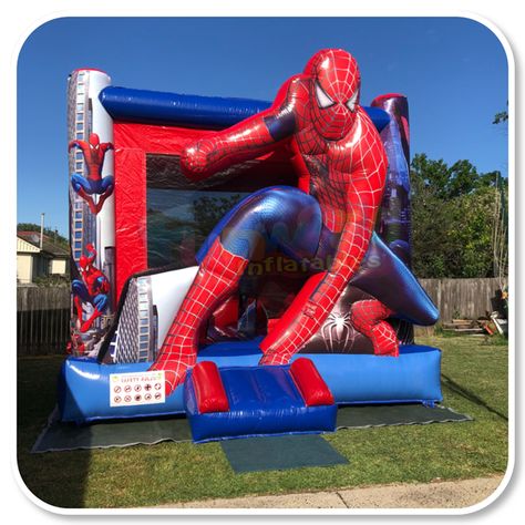 Bouncy House Party, Superhero Photoshoot, Bouncy Castles, Boys Game Room, 5th Birthday Party Ideas, Bouncy House, Spiderman Birthday Party, Inflatable Bouncers, Cool Fidget Toys