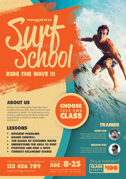 Surf School #Affiliate #Surf, #ad, #School School Flyer, Surf Poster, Club Poster, Surf Design, Surf School, Surf Lesson, Poster Ads, Vintage Surf, School Posters