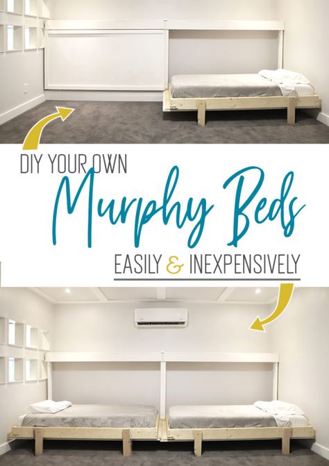 Diy Murphy Bed, Armoire Ikea, Build A Murphy Bed, Horizontal Murphy Bed, Murphy Bed Diy, Murphy Bed Plans, Bed Design Modern, Murphy Beds, Wood Shutters