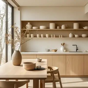 The best of 2 worlds: How to Master Japandi Interior Design for a Serene Sanctuary - axxla interior design Japandi Style Kitchen, Muji Home, Japandi Interior Design, Minimalist Kitchen Design, Japandi Interior, Scandinavian Kitchen, House Design Kitchen, Kitchen Room Design, Kitchen Inspiration Design