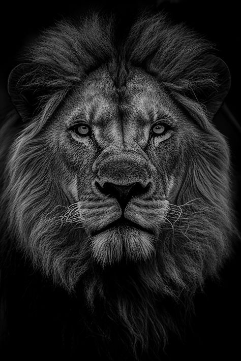 mono portrait of a male lion Lion Pictures Black And White, Lion In Black And White, Lion Profile Picture, Lion Black And White Photography, Lion Face Photography, Motivational Quotes Lion, Lion Portrait Photography, Majestic Tattoos, King Mentality