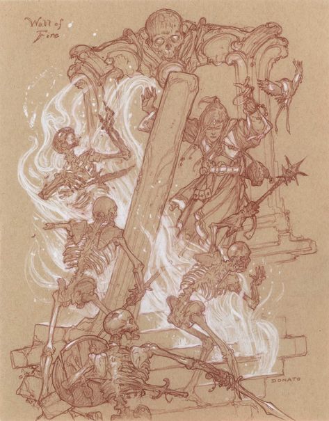 ArtStation - Wall of Fire, Donato Giancola Naomi Novik, Donato Giancola, Wild Animal Sanctuary, How To Make Drawing, Interior Illustration, Toned Paper, Dragon Art, Book Characters, The Studio