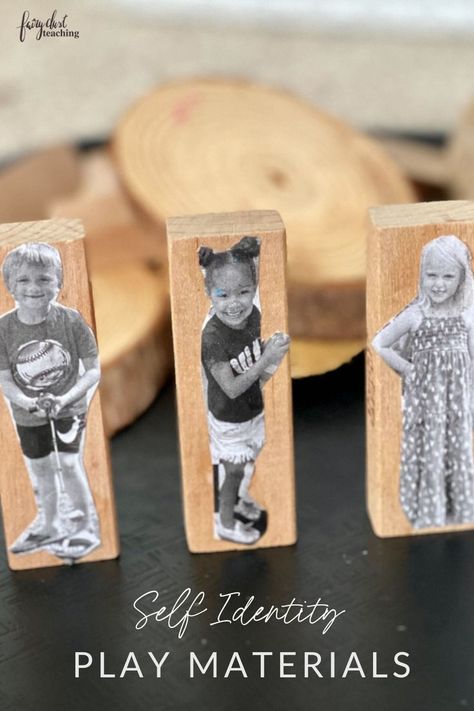 🎉 An important part of identity work is providing play materials that facilitate self-identity. How to make identity blocks: — Take a photo of each child against a light background. — Print the photos out. — Cut the children out and modge podge their image on a Jenga block. Put these in a basket in the construction center and watch the magic unfold. #school #classroom #earlychildhood #preschool #kindergarten #elementary #earlyyears #activities #activity #teacher #teaching Montessori, Art Center Preschool, Learning Stories Examples, Block Center Preschool, Preschool Set Up, Self Identity, Atelier Ideas, Fairy Dust Teaching, Reggio Emilia Classroom