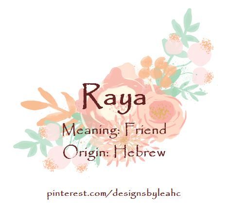 Baby Girl Name: Raya. Meaning: Friend. Origin: Hebrew.   www.pinterest.com/designsbyleahc Girls Names Vintage, Baby Name Generator, Female Character Names, Girl Names With Meaning, Baby Girl Name, Fantasy Names, Name Inspiration, Baby Names And Meanings, Girl Name