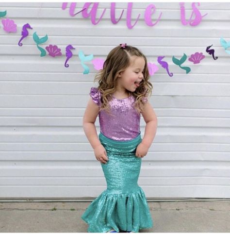 Mermaid Party Dress Kids, Mermaid Theme Decor, Mermaid Birthday Dress Girl, Ariel Birthday Party Decorations, Mermaid Theme Dress, Mermaid Birthday Party Dress, Mermaid Birthday Dress, Mermaid Dress For Kids, Mermaid Costume Kids