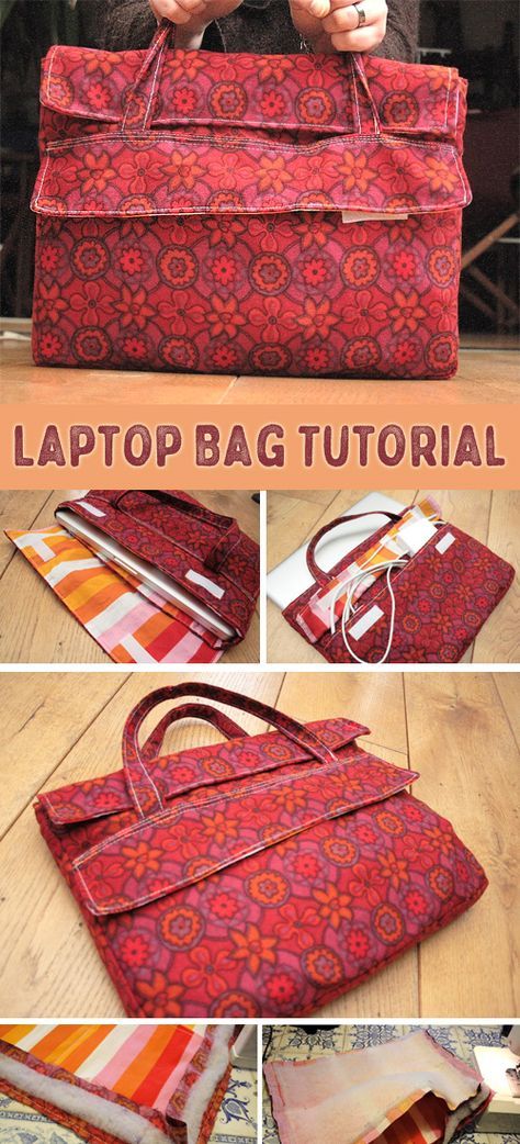 Laptop Bag Diy, Diy Laptop Bag Pattern, Diy Laptop Bag, Website Tutorial, Tote Tutorial, Diy Laptop, Tutorial Ideas, Bag Pattern Free, Diy Bags Purses