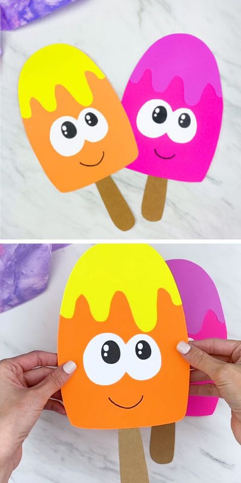 Classroom Crafts, Time Craft, Ice Cream Crafts, Popsicle Crafts, Summer Crafts For Kids, Aktivitas Montessori, Kindergarten Crafts, Camp Ideas, Busy Bee