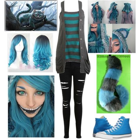 Modern Female Cheshire Cat (2010 Alice in Wonderland version) by shadow-cheshire on Polyvore featuring Wet Seal, Burton, Miss Selfridge, Converse and modern Female Cheshire Cat, Cheshire Cat Outfit Ideas, Cheshire Cat Outfit, Cheshire Cat Costume, Cat Outfit, Disney Costume, Alice In Wonderland Costume, Holloween Costume, Wonderland Costumes