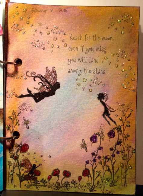 My little fairies art journal page. Goblin Journal, Bujo Fairy Theme, Disney Fairy Book Art, Fairy Junk Journal Ideas, Fairies Art, Fairy Journal Pages, Fairy Journal, Fairy Junk Journal Printables, Fairy Art Journal Page