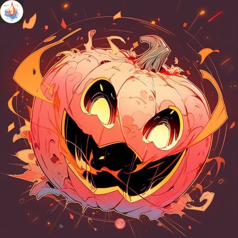 Spooky Pumpkin 1024x1024 Recommended sizing < 8in (20cm) square. 4K is available for larger needs. Complex Pumpkin Carving, Pumpkin Faces Drawing, Pumpkin People Drawings, Spooky Season Art, Halloween Artwork Drawing, Pumpkin Fanart, Drawing Art Styles, Pumpkin Halloween Drawing, Pumpkin Head Art