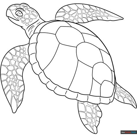 Free Realistic Sea Turtle Coloring Page for Kids Drawings Of Sea Turtles, Turtle Outline Drawing, Sea Turtle Template Printable Free Pattern, Dot Art Templates Free Printable, Stained Glass Sea Turtle Patterns Free, Things To Draw Turtle, Sea Creature Templates Free Printable, Simple Sea Turtle Drawing, Painting Outlines Free Printable