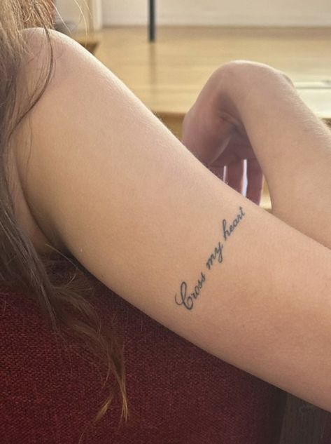 Small Script Tattoo Arm, Happy Days Tattoo, Word Rare Tattoos For Women, Sweet Life Tattoo, Life Imitates Art Tattoo, Tatto Letters, Tattoo Profile, Tattoo Phrases, Mind Over Matter Tattoo