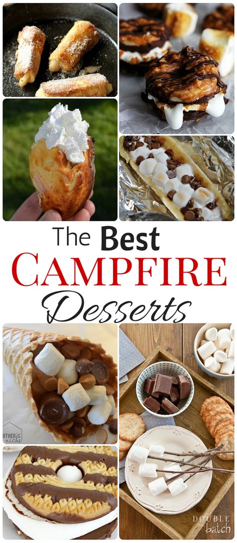 the best campfire desserts Camping Dessert Recipes, Campfire Desserts, Smores Dessert, Camping Desserts, Campfire Food, Campfire Cooking, Camping Recipes, Oreo Dessert, Easy Camping