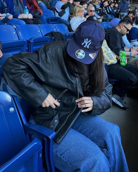 yankee’s good luck charm Yankees Hat Aesthetic, Yankees Hat Outfit, Baseball Aesthetic, Baseball Girlfriend, Aesthetic Nyc, Yankees Hat, Hat Aesthetic, Hat Outfit, Blue Inspiration