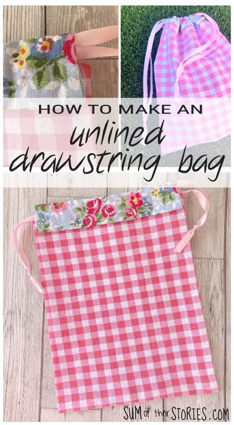 Drawstring Bag Diy, Scrappy Patchwork, Drawstring Bag Tutorials, Simple Sewing Tutorial, Drawstring Bag Pattern, Sewing Headbands, Pretty Tote Bags, Potato Slices, Japanese Knot