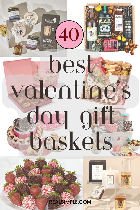 As you browse through this list, you'll find 40 thoughtful gift baskets ideas to show your Valentine how much you care and love them. Let me know which one you chose for your partner! #6 would totally melt my heart. #giftbasket #valentines #gifts # strawberries #cologne Valentine Collection Box Ideas, Valentine Gift Boxes Ideas, Valentine Day Gift Basket Ideas, Valentines Day Gift Basket Ideas, Valentines Gift Baskets, Valentine Gifts Diy, Diy Valentine's Gift Baskets, Valentines Baskets, Valentines Gift Basket