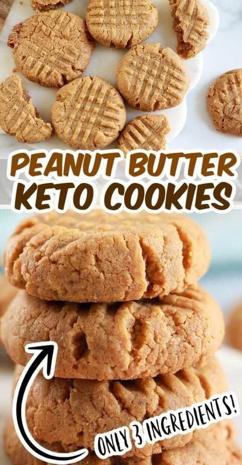 Learn how to make easy, keto peanut butter cookies! These cookies from The Soccer Mom Blog are so delicious and are only 3 ingredients! If you are on the keto diet or just like peanut butter then this dessert recipe is perfect for you! Bake up your own batch of easy keto peanut butter cookies. Peanut Butter Keto Cookies, Cookies 3 Ingredients, Peanut Butter Keto, Blondie Recipes, Galletas Keto, 1000 Calorie, Keto Peanut Butter Cookies, Keto Peanut Butter, Low Carb Low Fat Recipes