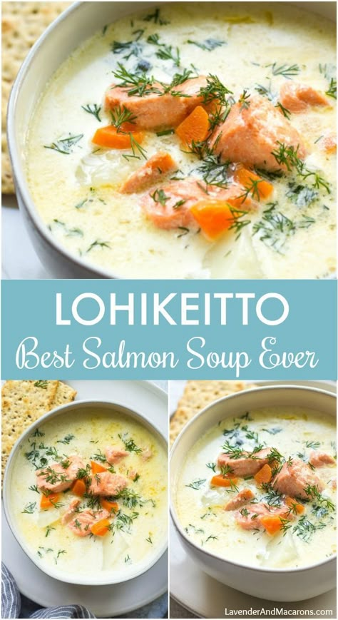 Finnish Salmon Soup, Dinner Soups, Dinner Salmon, Salmon Soup, Seafood Soup Recipes, Best Salmon, Soup Ideas, Norwegian Food, Fish Soup