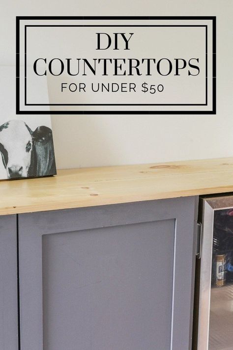 Diy Countertops Cheap, Farmhouse Countertops, Farmhouse Kitchen Diy, Farmhouse Kitchen Countertops, Diy Wood Countertops, Diy Farmhouse Decoration, Kitchen Diy Ideas, Diy Kitchen Countertops, Cheap Countertops