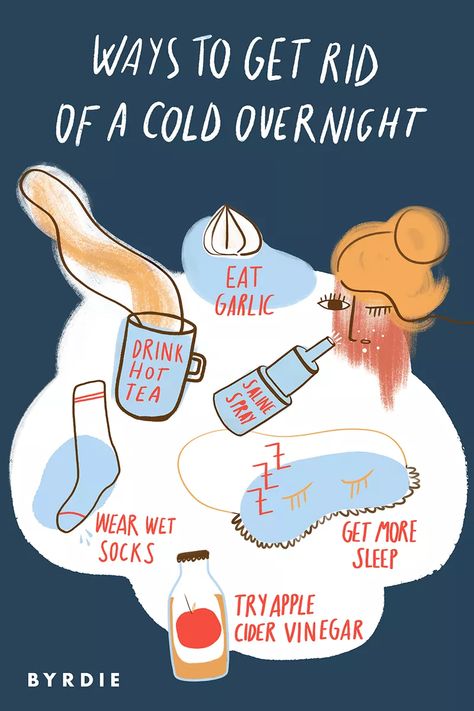 8 Ways to Get Rid of a Cold Overnight Get Over A Cold, Cold Remedies Fast, Best Cough Remedy, Get Rid Of Cold, Cold Relief, Head Cold, Sick Remedies, Cold Medicine, Cold Sores Remedies