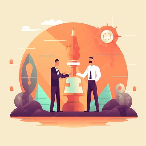 Premium AI Image | Flat illustration of an investor and startup entrepreneur agreement neutral colors Butter Scotch, Entrepreneur Startups, Flat Illustration, Colour Images, Scotch, Neutral Colors, Graphic Resources, Start Up, Illustrator