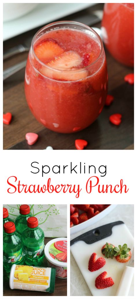 Valentine Punch Recipe, Heart Shaped Strawberries, Strawberry Punch Recipes, White Chocolate Raspberry Scones, Strawberry Punch, Lila Party, Raspberry Scones, Party Punch Recipes, Pineapple Punch