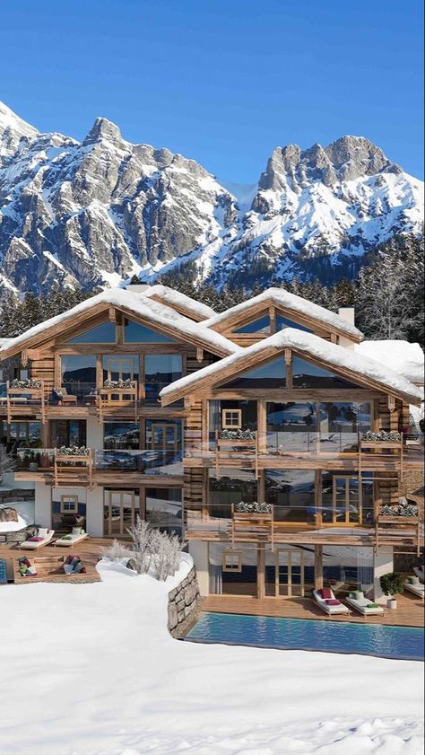 Nature Austrian House, Travel Interior Design, Chalet Architecture, Ski Hotel, Remote Location, Wim Hof, Austrian Alps, Chalet Design, Hotel Exterior