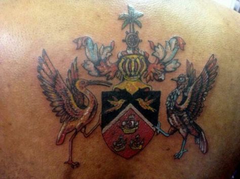 Trinidad and Tobago crest Trinidad And Tobago Tattoo, Trinidad Tattoo Ideas, Atticus Tattoo, Trinidad Tattoo, Atticus, Tattoo Images, Traditional Tattoo, Coat Of Arms, Trinidad