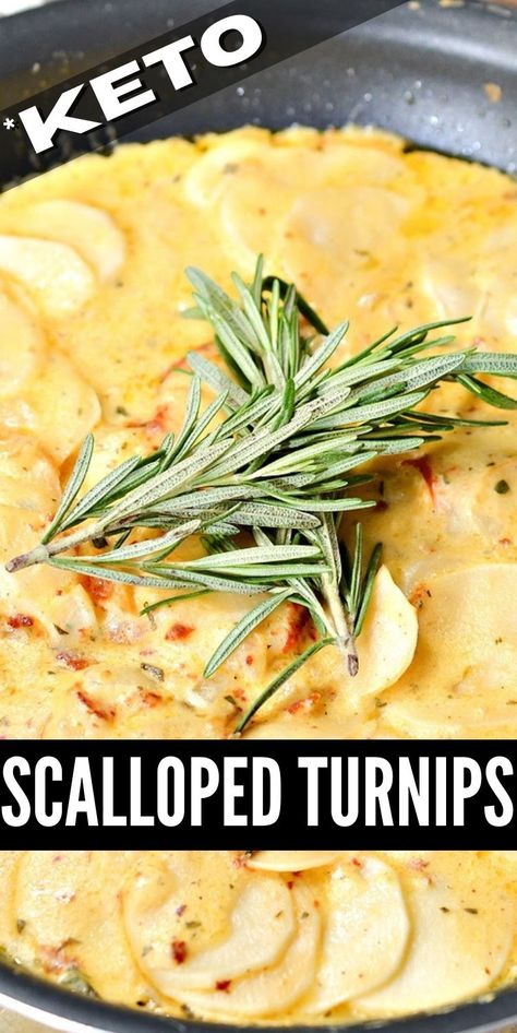 Keto Scalloped Turnips #ketoscallopedturnips #scallopedturnips Scalloped Turnips, Rutabaga Recipes, Easy Holiday Side Dishes, Turnip Recipes, Low Carb Veggies, Low Carb Sides, Low Carb Side Dishes, Turnips, Low Carb Vegetables