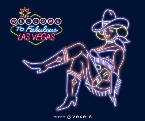 Vegas Cowgirl, Vegas Sign, Gambling Tattoo, Gambling Quotes, Mexican Street, Cow Girl, Neon Sign, Shirt Design, Las Vegas