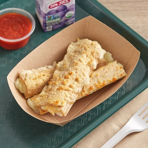 Oozing with melty mozzarella cheese, these The MAX 5" 1.93 oz. MaxStix whole grain pizza sticks make for a truly satisfying appetizer or school lunch. These pizza sticks feature a soft, chewy dough surrounding an ample amount of mozzarella cheese. Serve them with a side of marinara sauce for delicious dunking! These pizza sticks are perfect for serving in your school cafeteria: kids love their cheesy, delicious flavor. Best of all, they offer a full serving of whole grains, so they're a lunch yo Pizza Sticks, Cafeteria Food, School Cafeteria, Food Babe, Cheese Sticks, Good Eat, Delicious Snacks Recipes, Food Goals, Marinara Sauce