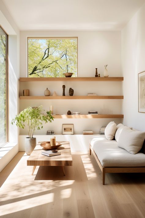 Get inspired by these transformative shelving units for large walls. Discover stylish designs that not only inspire but also enhance your home space. #TransformativeShelving #StylishUnits #HomeInspiration Japandi House, Large Walls, Room Minimal, Japandi Living Room, Japandi Interiors, Minimal Living Room, Japandi Living, Addition Ideas, Minimal Interior Design