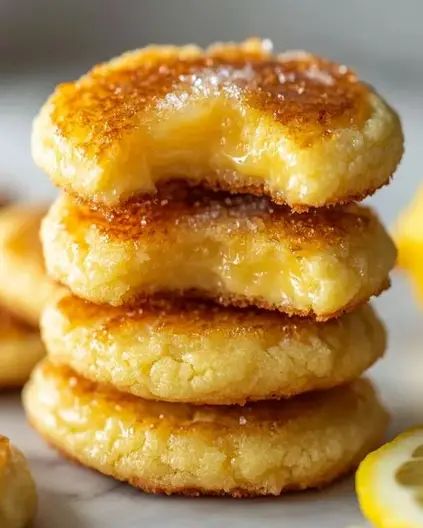 Lemon Curd Crème Brûlée Cookies - Tangy & Sweet Treat - optimal recipes Optimal Recipes, Lemon Bar Cookies, Buttery Cookies, Teacher Memes, Lemon Cookies, Dessert Lover, Chewy Cookie, Best Recipe, Lemon Curd