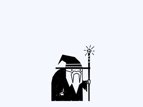 Tiny Wizard by Tommy Sunders Cute Wizard Tattoo, Simple Wizard Drawing, Cute Wizard Drawing, Wizard Animation, Wizard Doodle, Wizard Tattoo Design, Wizard Sketch, Wizard Icon, Tattoo Wizard