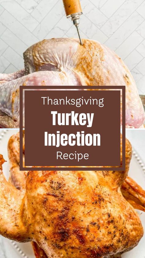 Best Turkey Injection Recipe, Turkey Injector Recipe, Injecting Turkey, Turkey Injection Recipes, Meat Injection Recipe, Chicken Injection Recipes, Turkey Injection Marinade, Creole Butter, Juicy Turkey Recipe