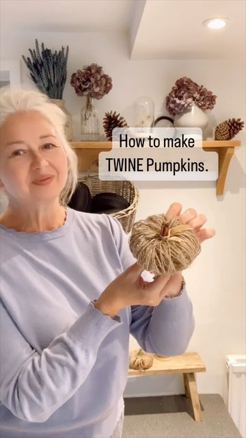 Twine Pumpkins Fall Crafts, Twine Pumpkins Diy Video, Jute Pumpkins Diy Video, Twisted Fabric Pumpkin, Rope Pumpkin Diy, Twine Pumpkins Diy, Crafts With Twine, Rope Pumpkins, Twine Pumpkins