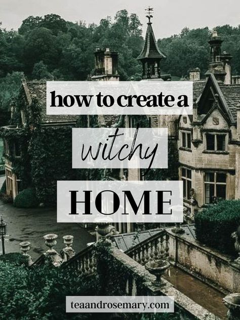 How to make a witchy home with a witchy aesthetic, witchy home ideas, and witchy bedroom ideas #witchy #witchyaesthetic #witchcraft Witchy Lifestyle Aesthetic, Magic Cottage Aesthetic, Witchy Content Ideas, Witchy Patio Ideas, Witchy Must Haves, Cottage Witch Bedroom, House Witch Aesthetic, Witchy Home Decor Witch Cottage, Minimalist Witch Aesthetic