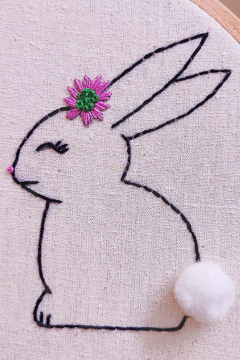 rabbit embroidery, easter bunny embroidery, how to embroider a rabbit, needle point art,needle work, nakshi kantha, nakshi kantha design, nakshi kantha world, crafts and embroidery, SR Crafts & embroidery Chain Stitch Embroidery Design, Chain Stitch Design, Embroidered Rabbit, Basic Hand Embroidery, Learn To Embroider, Diy Easter Bunny, Point Art, Rabbit Embroidery, Basic Hand Embroidery Stitches